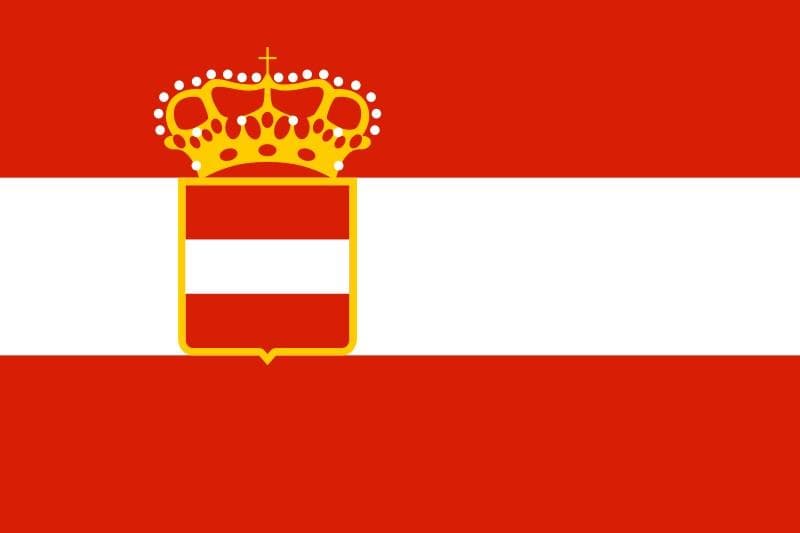 1869-1918 yılları arasında kullanılan Avusturya bayrağı
