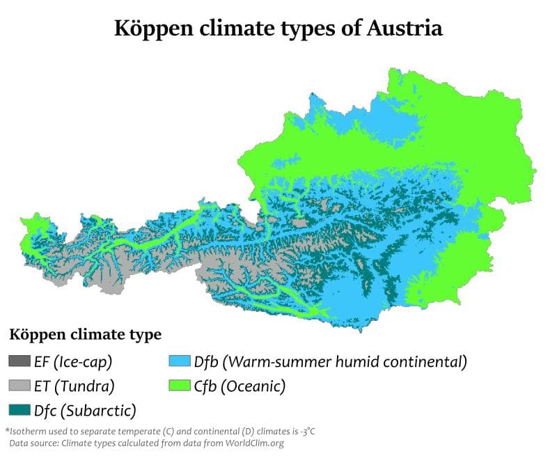 Avusturya İklim Haritası