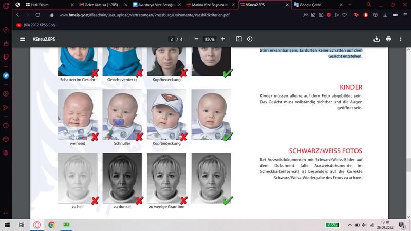 Bebekler ve Çocuklar İçin Avusturya Vize Fotoğraf Özellikleri