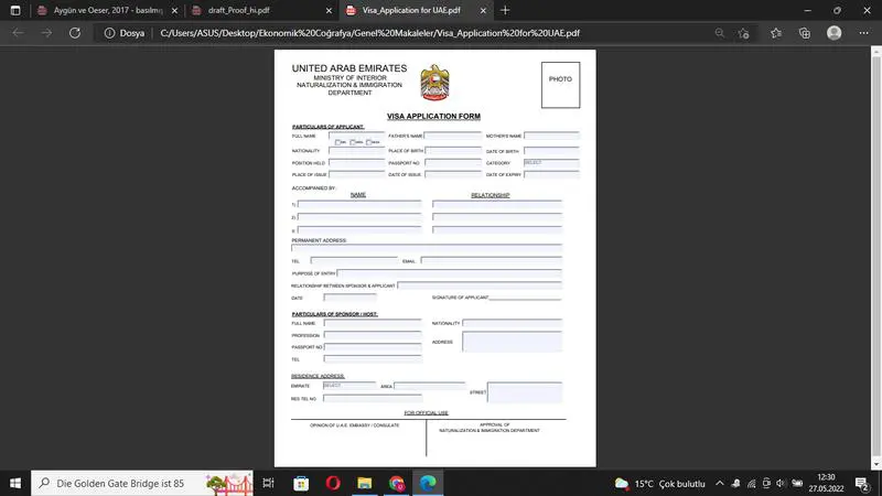 Dubai Vizesi için Başvuru Formu Nasıl Doldurulur?