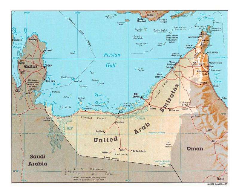 Fiziki Birleşik Arap Emirlikleri Haritası Nasıldır?