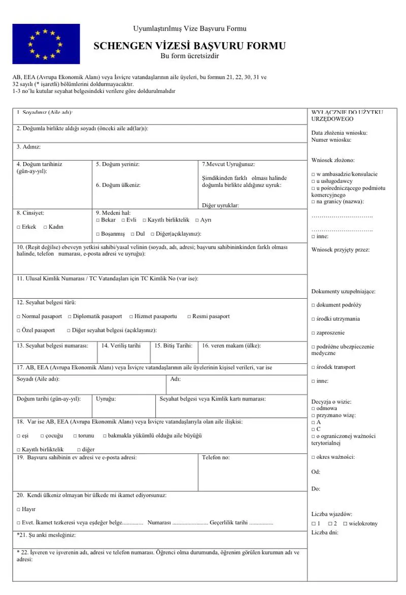 Bulgaristan Vize Başvuru Formu Örneği