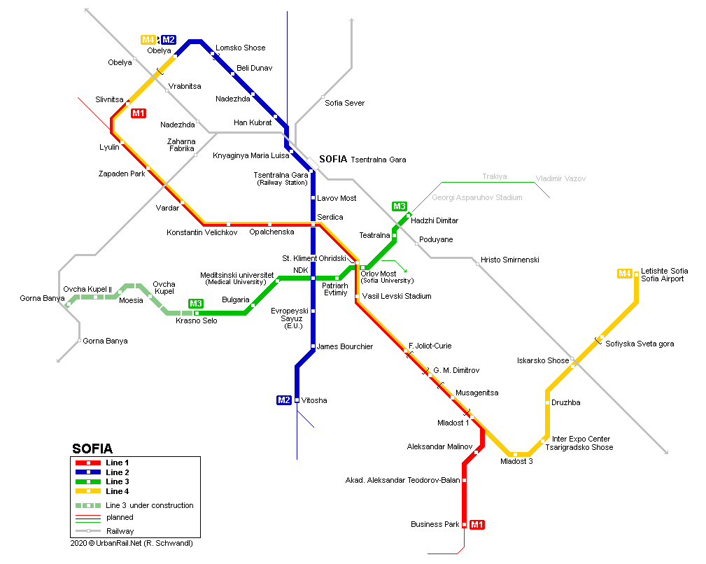 Sofya Metro Haritası