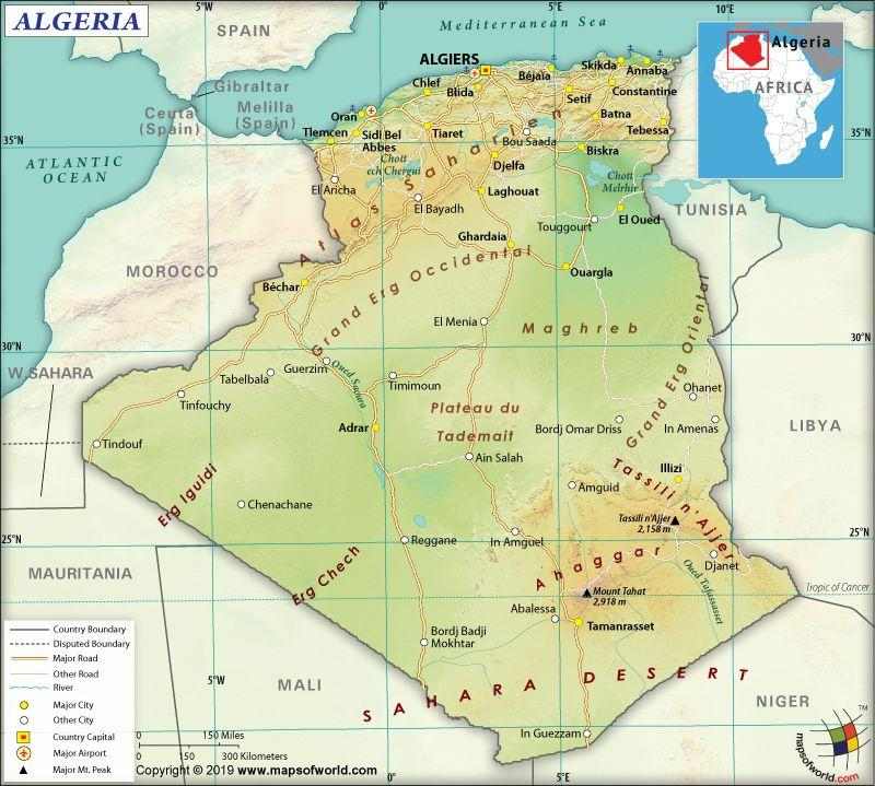 Cezayir Fiziki Haritası Nasıldır?
