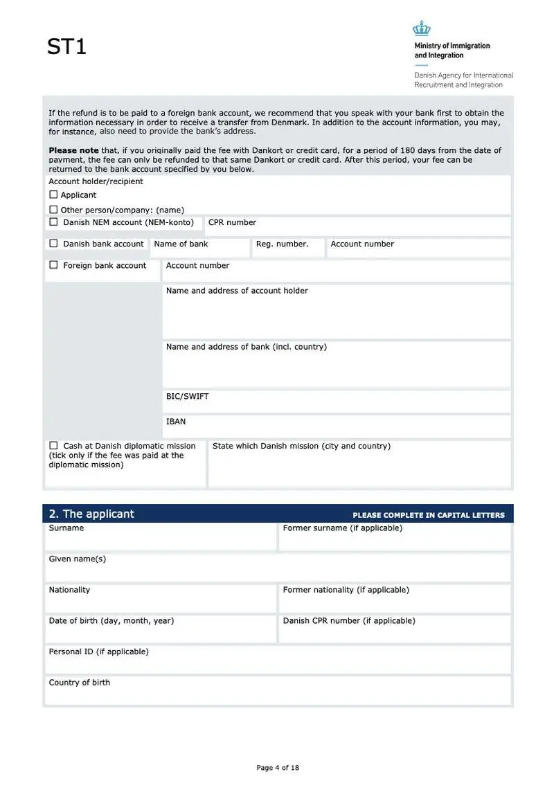 Danimarka Öğrenci Vizesi Başvuru Formu