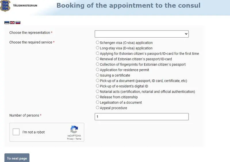 Ankara Estonya Büyükelçiliği Randevu Sayfası