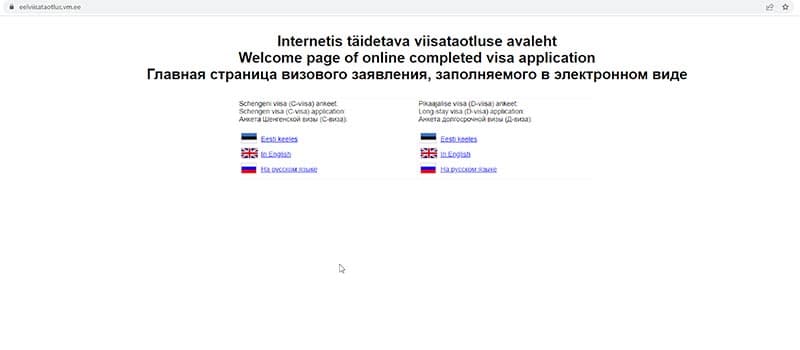 Estonya Vize Başvuru Formu Sitesi