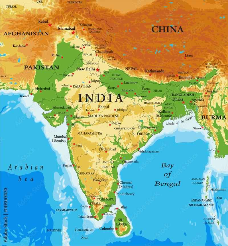 Fiziki Hindistan Haritası Nasıldır?