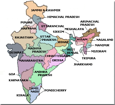 Hindistan Eyalet Haritası Nasıldır?