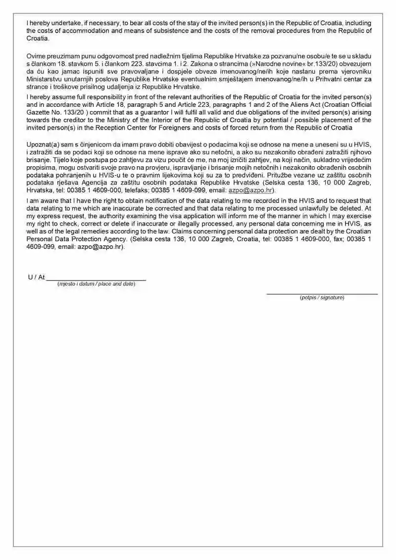 Hırvatistan Vize Davet Mektubu Nasıl Olmalıdır 3