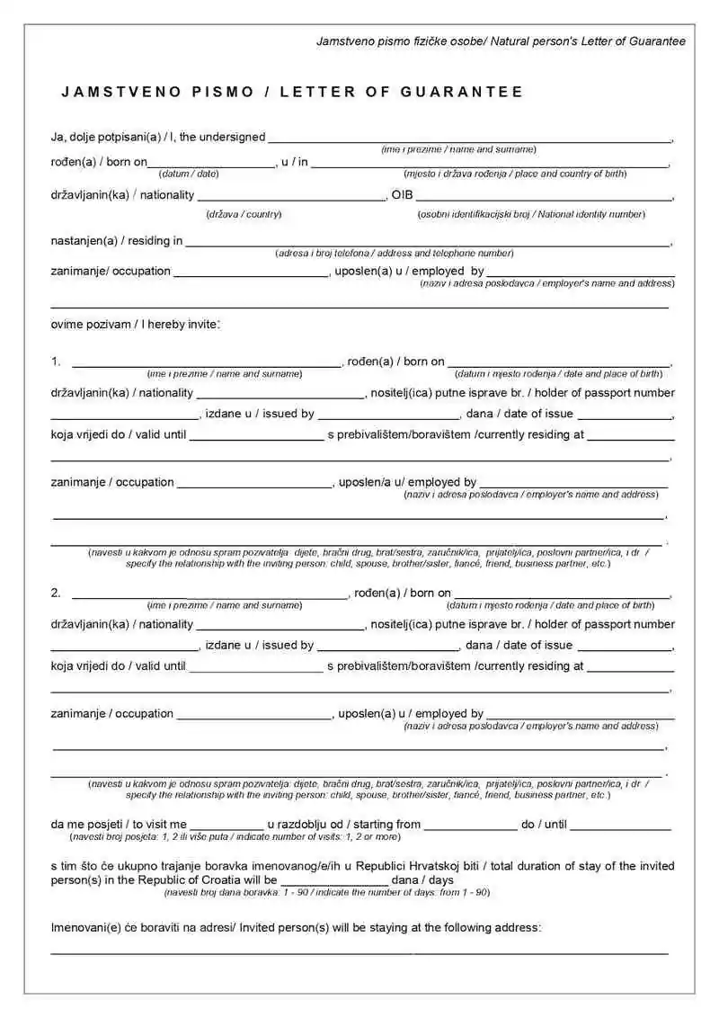 Hırvatistan Vize Davet Mektubu Nasıl Olmalıdır?