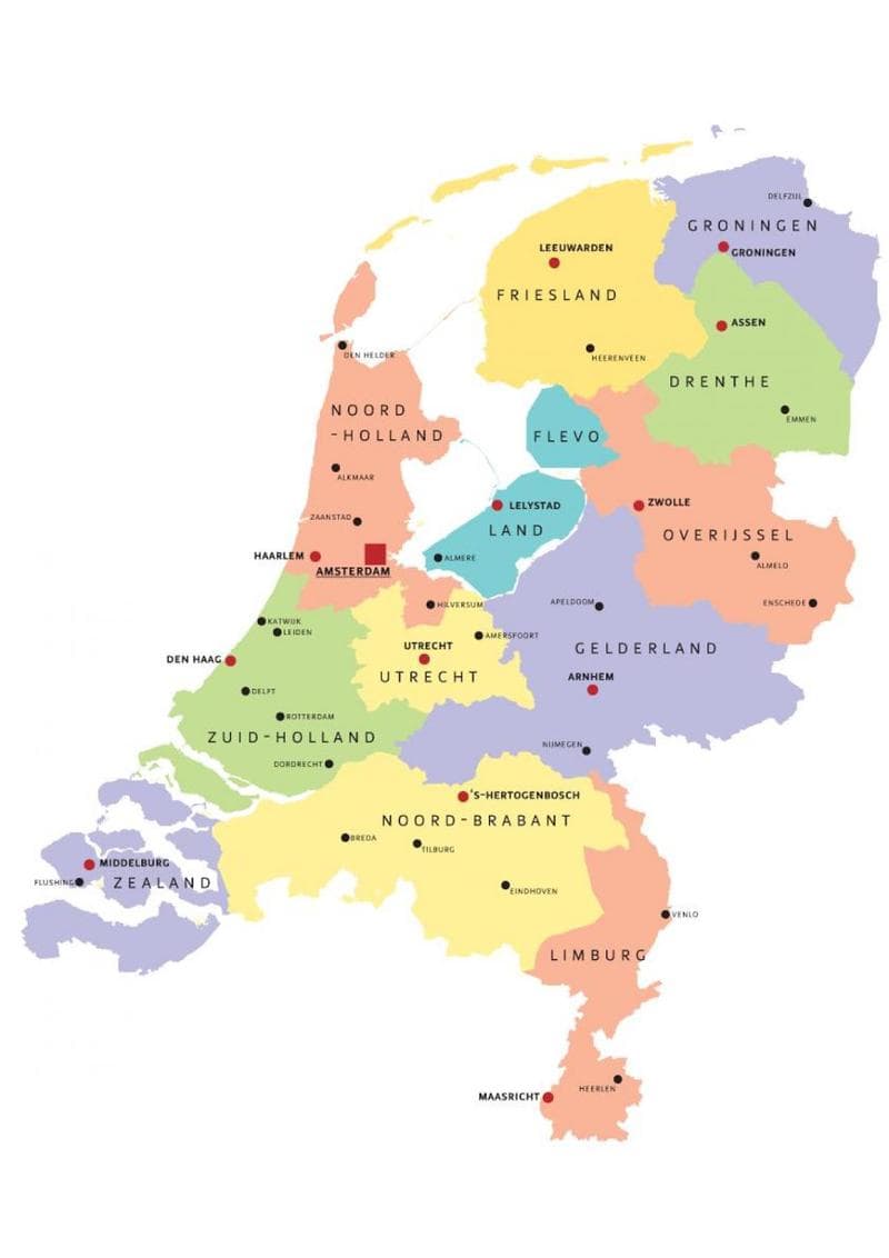 Hollanda Eyalet Haritası Nasıldır?