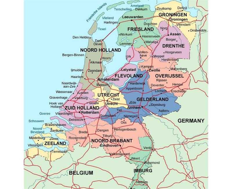 Hollanda Şehirleri Haritası Nasıldır?