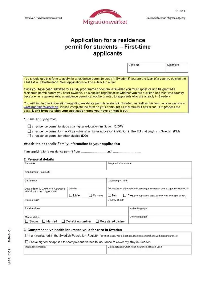 İsveç Öğrenci Vizesi Başvuru Formu Nasıl Doldurulur?