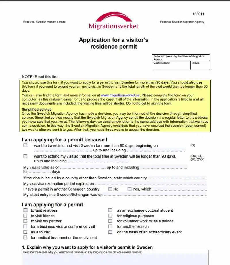 İsveç Sevgili Vizesi Başvuru Formu Nasıl Doldurulur?