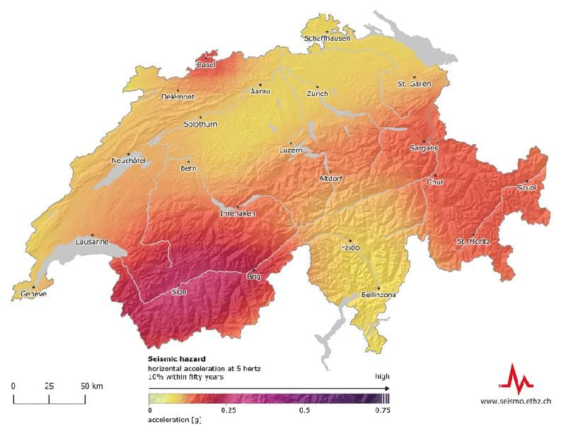 İsviçre Deprem Haritası