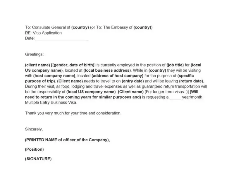 İsviçre Ticari Vize Davetiye Örneği