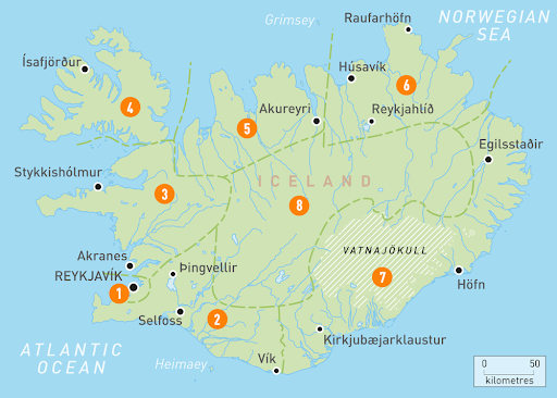 İzlanda Haritasında Reykjavik
