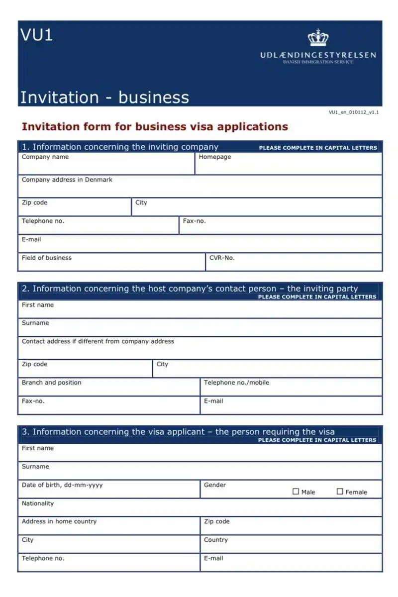 İzlanda Ticari Vize Davet Mektubu