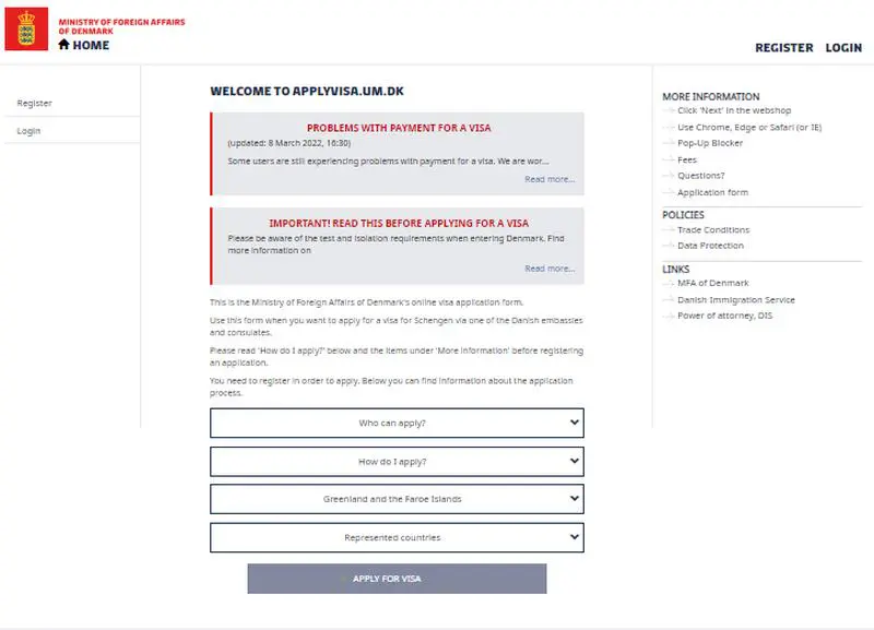İzlanda Vize Başvuru Formu Ekran Görseli