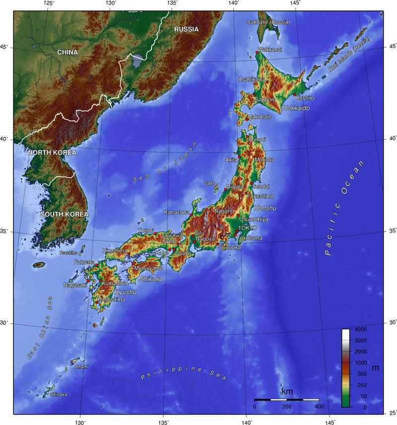 Japonya Fiziki Haritası Nasıldır?