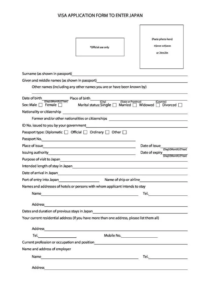 Japonya Vize Formu Nasıl Doldurulur?