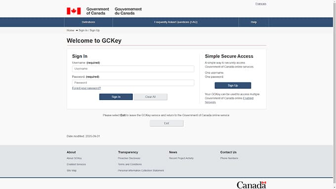 IRCC Kanada Vize Takipi Giriş Ekranı