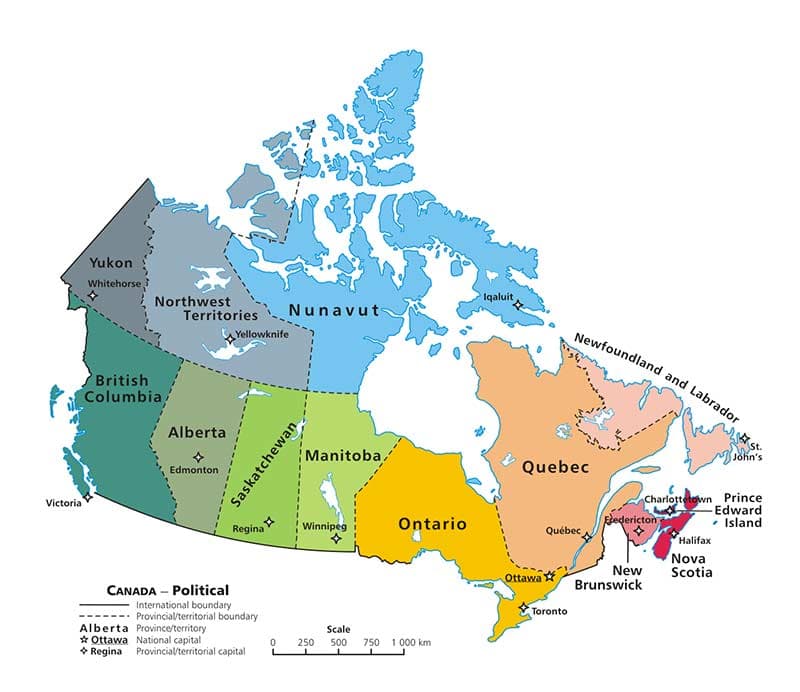 Kanada Haritasında Ottawa Şehri