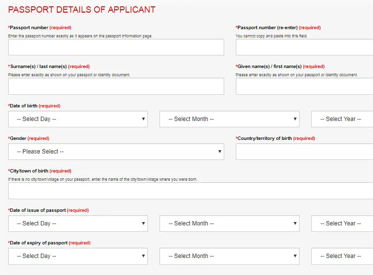Kanada Vizesi Başvuru Formu Örneği #1