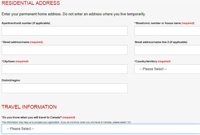 Kanada Vizesi Başvuru Formu Örneği #3