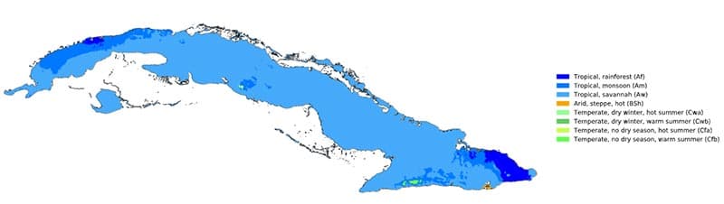 Küba'da Görülen İklim Türleri