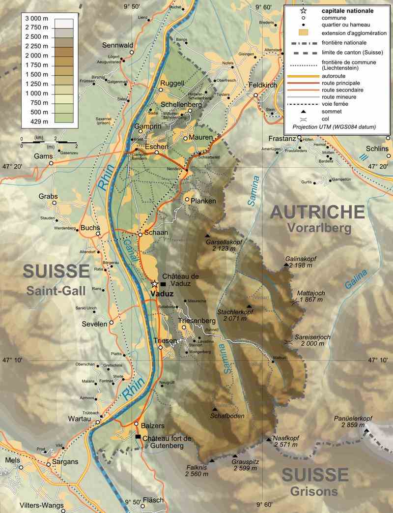 Lihtenştayn Fiziki Haritası
