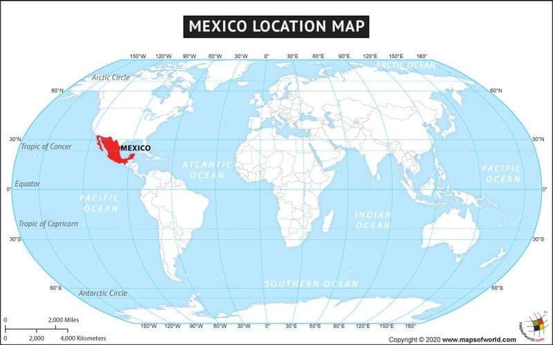 Meksika Dünya Haritasında Nerededir?