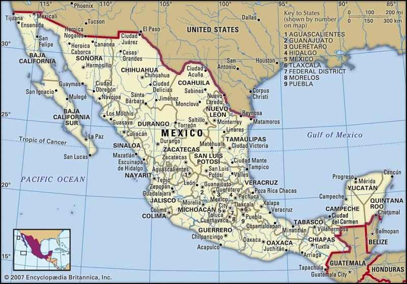 Meksika Şehirleri Haritası Nasıldır?