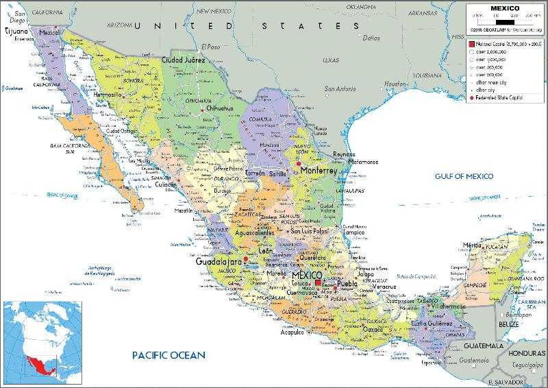 Meksika Siyasi Haritası Nasıldır?