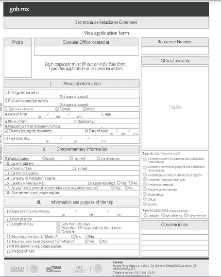 Meksika Vize Başvuru Formu Nasıl Doldurulur? #2