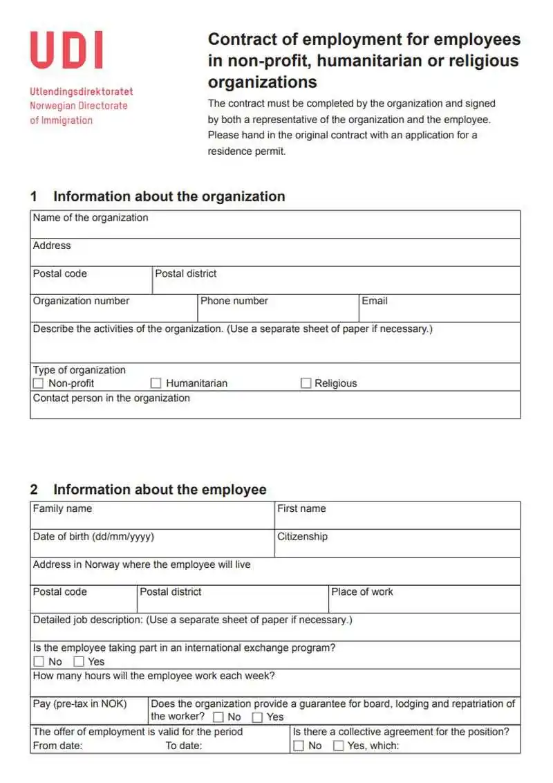 Gönüllü Hizmet İçin Standartlaştırılmış İş Sözleşmesi