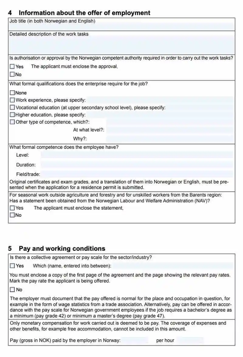 Norveç Sporcu Vizesi İçin UDI İş Teklifi Formu 2