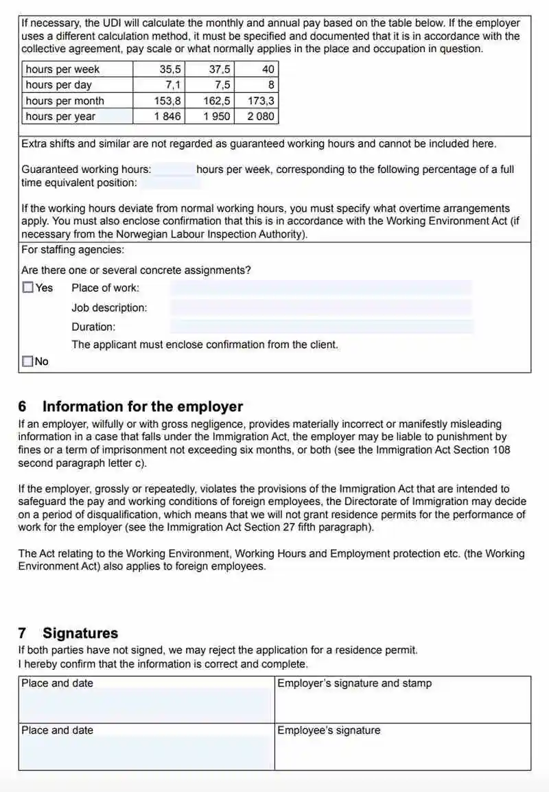 Norveç Sporcu Vizesi İçin UDI İş Teklifi Formu 3