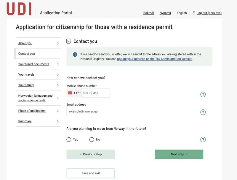 Norveç Vatandaşlık Başvuru Formu Nasıl Doldurulur 12