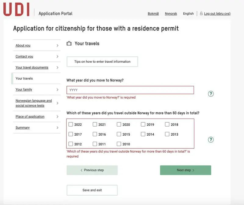 Norveç Vatandaşlık Başvuru Formu Nasıl Doldurulur 14