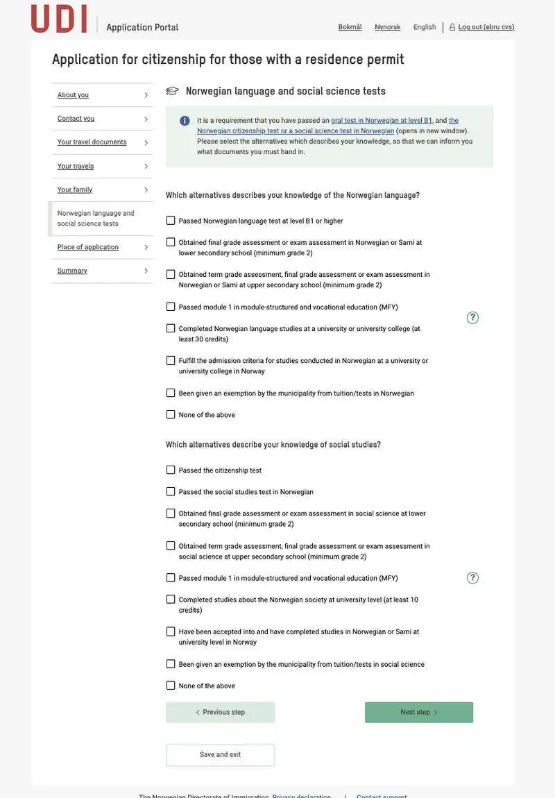 Norveç Vatandaşlık Başvuru Formu Nasıl Doldurulur 16