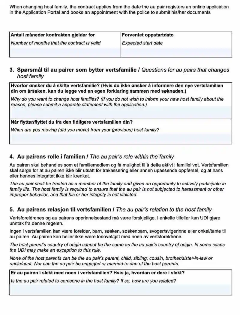 UDI Au Pair İş Sözleşmesi 2