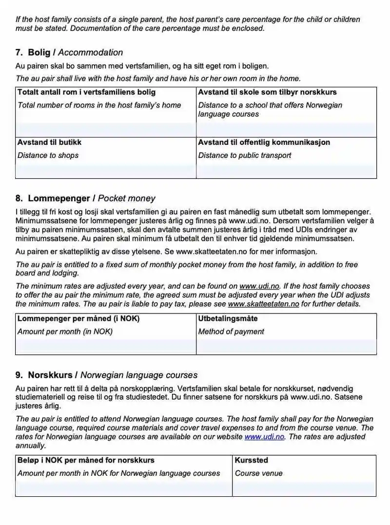 UDI Au Pair İş Sözleşmesi 4