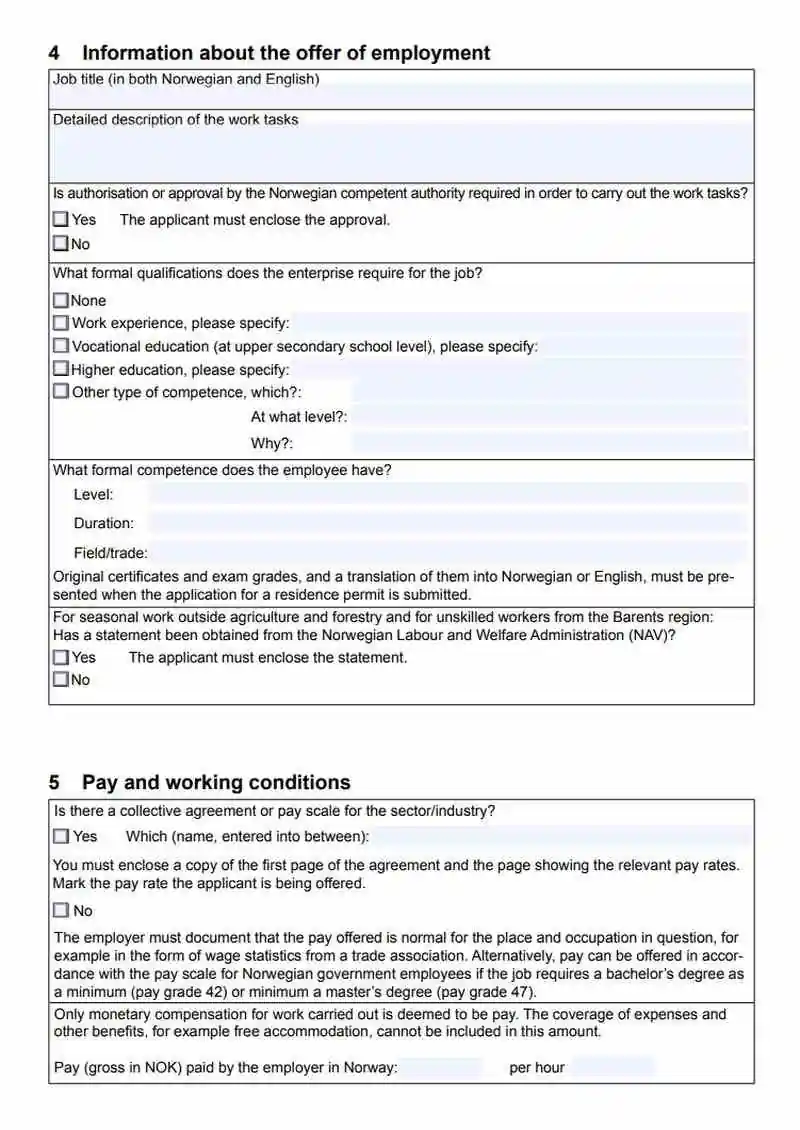 UDI İş Teklifi Formu Örneği 2