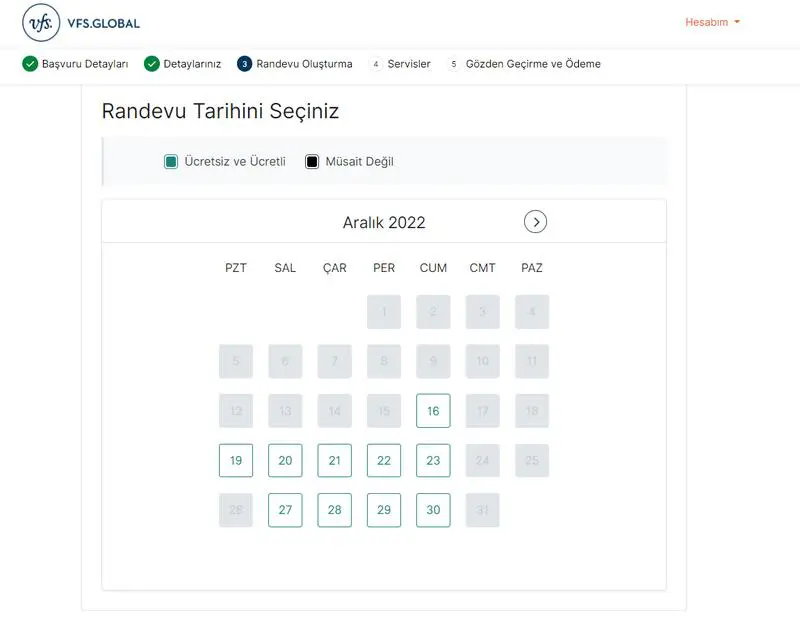 VFS Global Üzerinden Norveç Vize Randevu İşlemleri 3