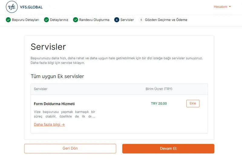 VFS Global Üzerinden Norveç Vize Randevu İşlemleri 5