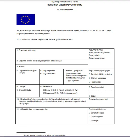 Portekiz Akraba Ziyareti Vize Başvuru Formu Nasıl Doldurulur?