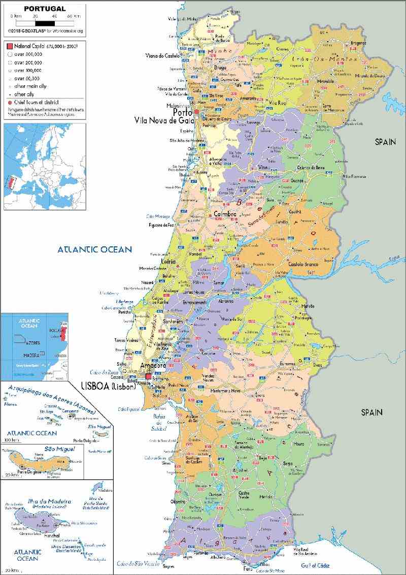 Portekiz Siyasi Haritası Nasıldır?