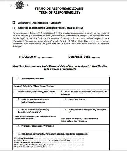 Portekiz Ziyaret Vizesi için Sorumluluk Beyannamesi Nedir?